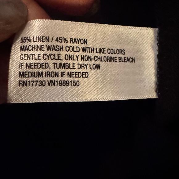 Elegant plus size Black Puff Sleeve linen Dress - Picture 5 of 7